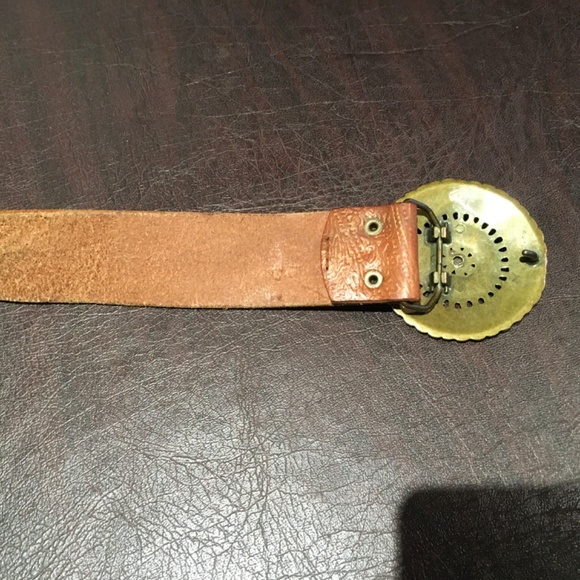 Fossil Vintage Leather Jeweled Brown Belt - Size L
